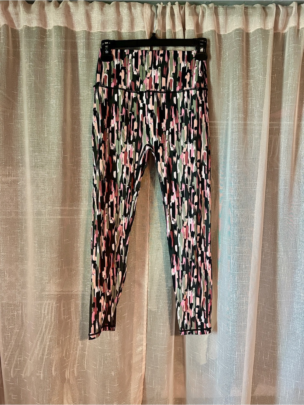 Born Primitive Black, Pink & White Abstract Brushstroke Leggings